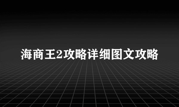 海商王2攻略详细图文攻略