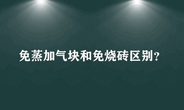 免蒸加气块和免烧砖区别？