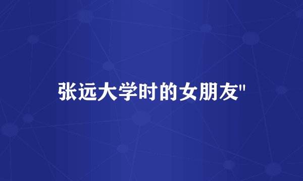 张远大学时的女朋友