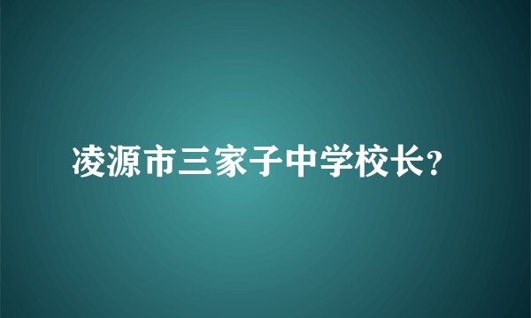 凌源市三家子中学校长？