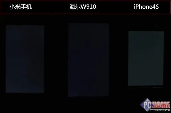 屏幕:针对五种纯颜色对比实拍