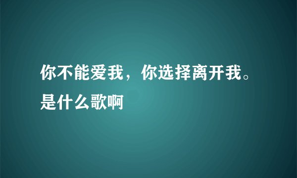 你不能爱我，你选择离开我。是什么歌啊