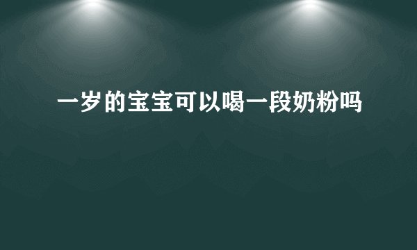 一岁的宝宝可以喝一段奶粉吗