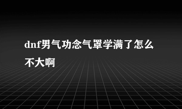 dnf男气功念气罩学满了怎么不大啊