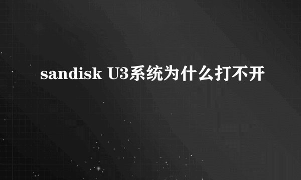 sandisk U3系统为什么打不开