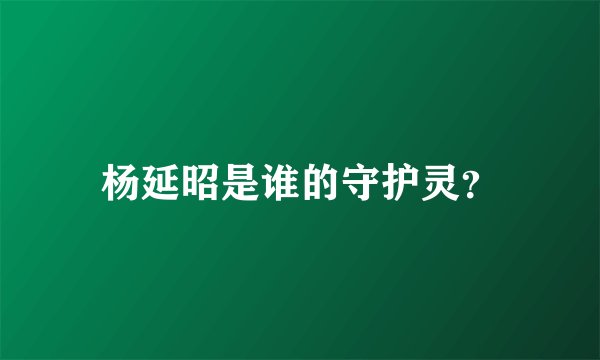 杨延昭是谁的守护灵？