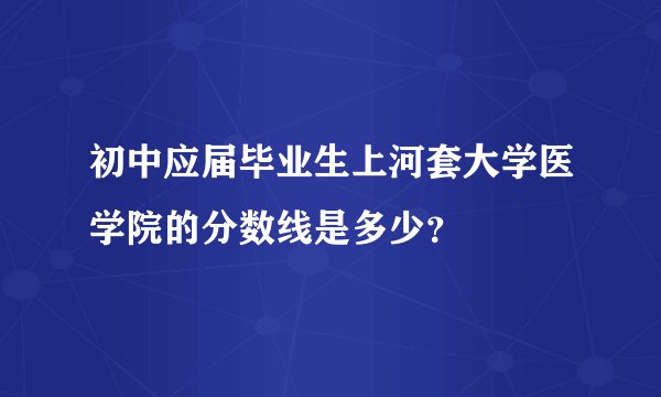 初中应届毕业生上河套大学医学院的分数线是多少？
