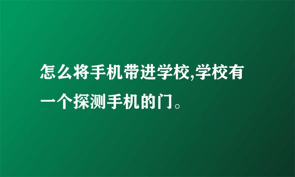 怎么将手机带进学校,学校有一个探测手机的门。