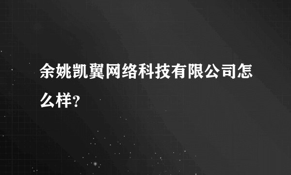 余姚凯翼网络科技有限公司怎么样?