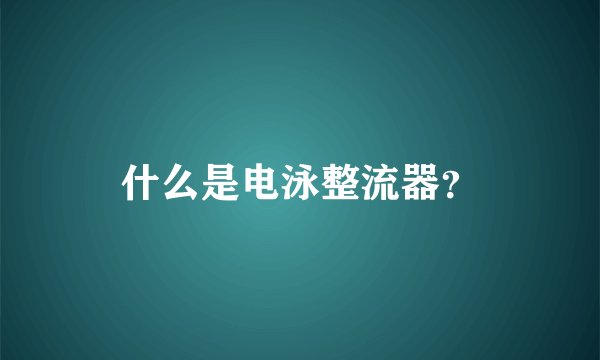 什么是电泳整流器？