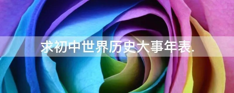 求初中世界历史大事年表.