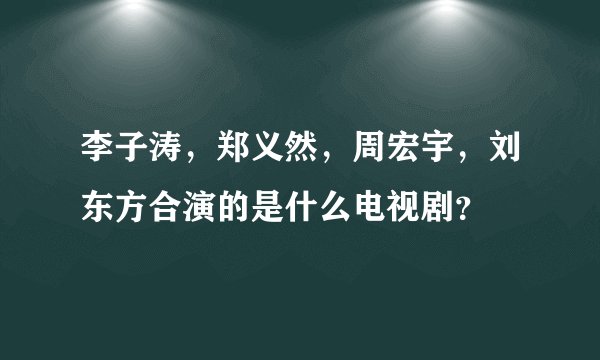 李子涛，郑义然，周宏宇，刘东方合演的是什么电视剧？