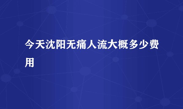今天沈阳无痛人流大概多少费用