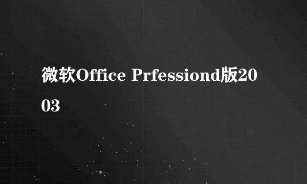 微软Office Prfessiond版2003