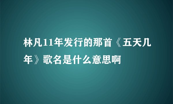 林凡11年发行的那首《五天几年》歌名是什么意思啊