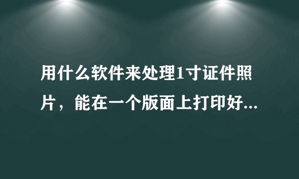 用什么软件来处理1寸证件照片，能在一个版面上打印好几个人的，不浪费纸张