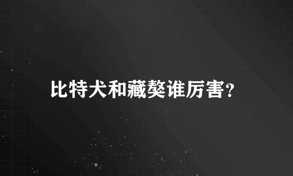 比特犬和藏獒谁厉害?