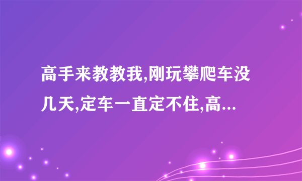 高手来教教我,刚玩攀爬车没几天,定车一直定不住,高手说说看经验和技巧