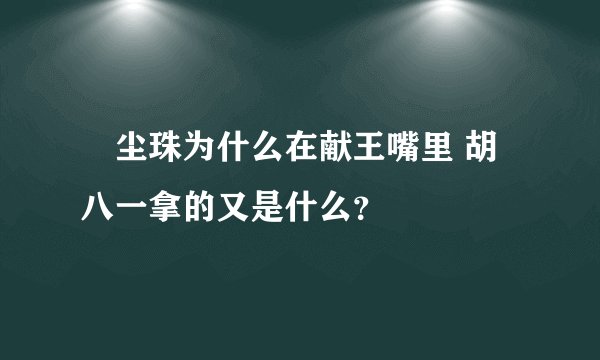 雮尘珠为什么在献王嘴里 胡八一拿的又是什么？