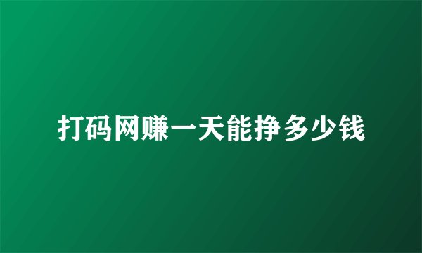 打码网赚一天能挣多少钱