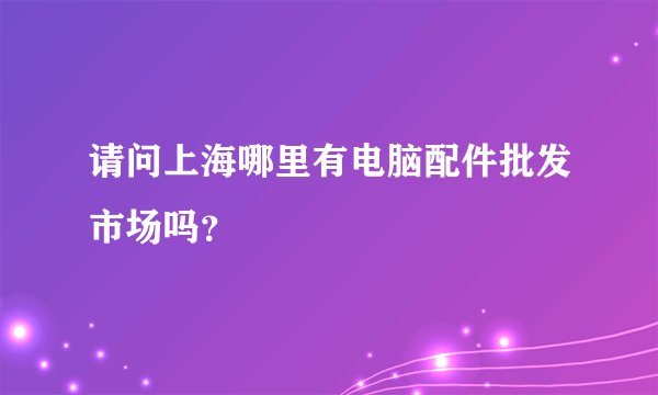 请问上海哪里有电脑配件批发市场吗？