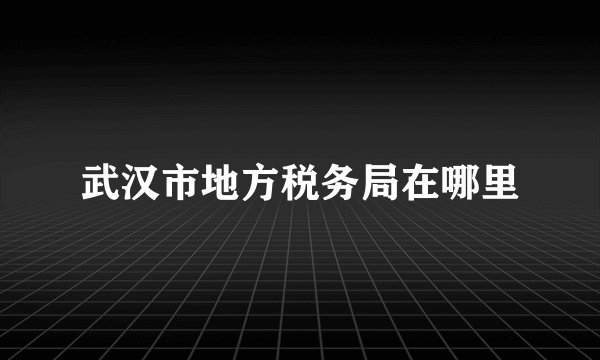 武汉市地方税务局在哪里
