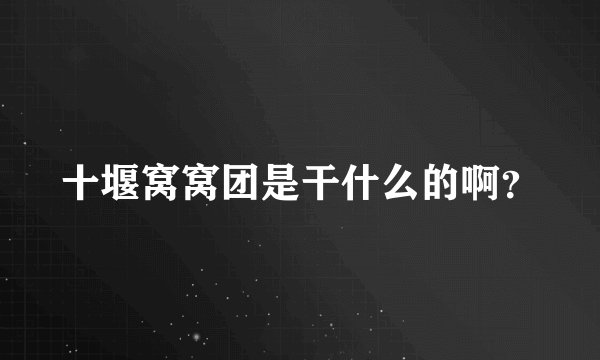 十堰窝窝团是干什么的啊？