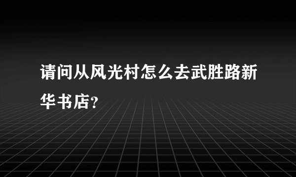 请问从风光村怎么去武胜路新华书店?