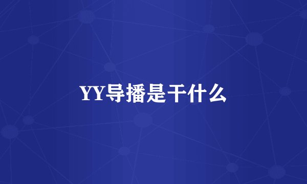 YY导播是干什么