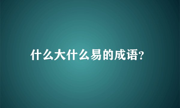什么大什么易的成语？