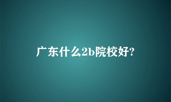 广东什么2b院校好?