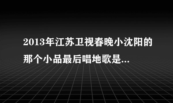 2013年江苏卫视春晚小沈阳的那个小品最后唱地歌是什么歌名