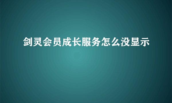 剑灵会员成长服务怎么没显示
