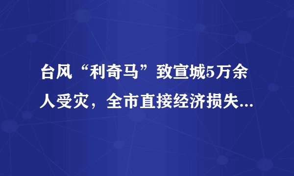 台风“利奇马”致宣城5万余人受灾，全市直接经济损失近5千万元；1名乡镇干部在救灾中失联, 你怎么看？