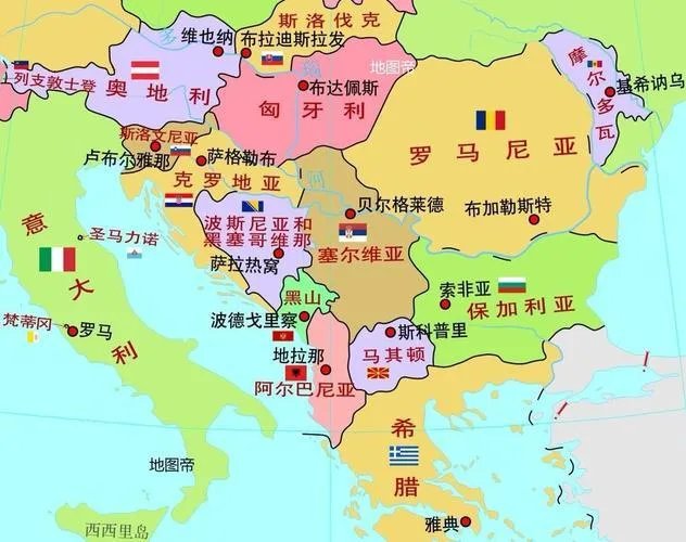 南联盟国家地图?