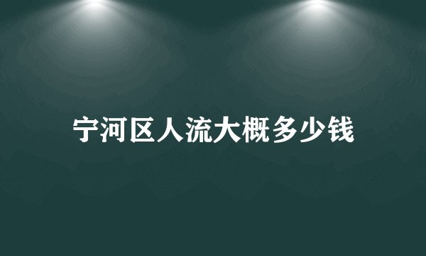 宁河区人流大概多少钱