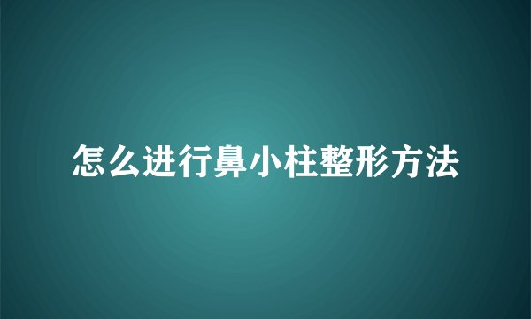 怎么进行鼻小柱整形方法