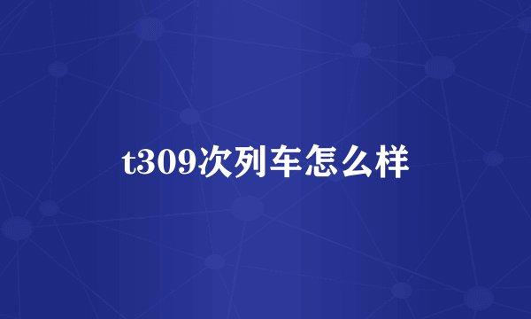 t309次列车怎么样