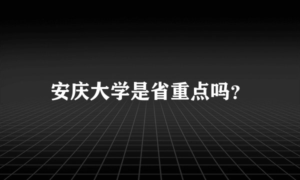 安庆大学是省重点吗？
