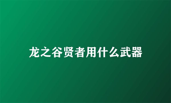 龙之谷贤者用什么武器