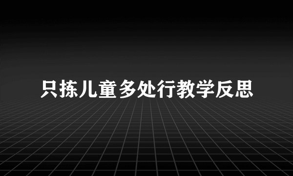 只拣儿童多处行教学反思