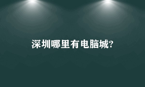 深圳哪里有电脑城?