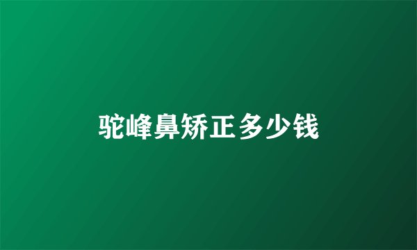 驼峰鼻矫正多少钱