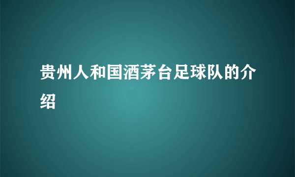贵州人和国酒茅台足球队的介绍