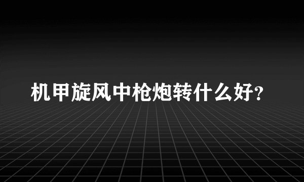 机甲旋风中枪炮转什么好？