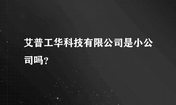 艾普工华科技有限公司是小公司吗？