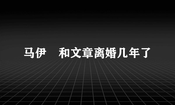 马伊琍和文章离婚几年了