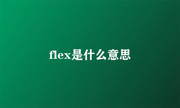 flex是什么意思