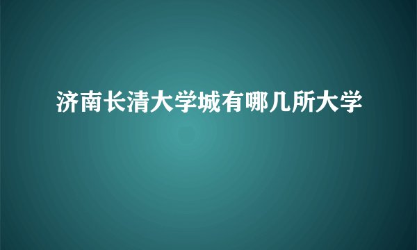 济南长清大学城有哪几所大学