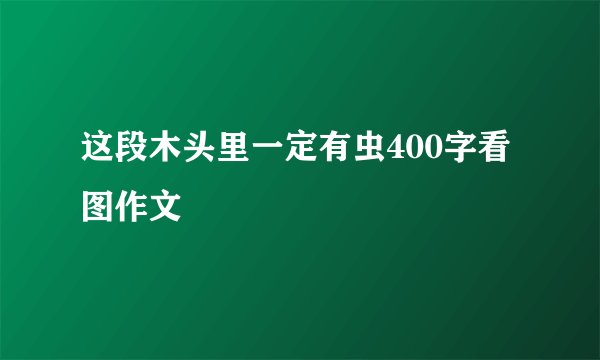 这段木头里一定有虫400字看图作文